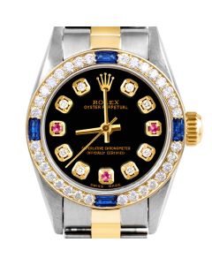 Rolex Oyster Perpetual 24mm Two Tone 6700-TT-BLK-8D3R-4SPH-OYS