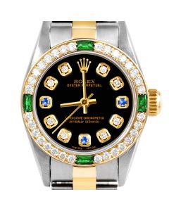 Rolex Oyster Perpetual 24mm Two Tone 6700-TT-BLK-8D3S-4EMD-OYS