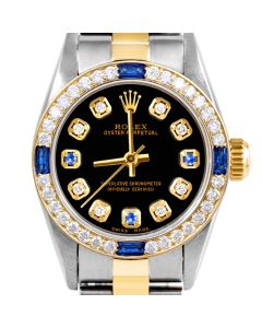Rolex Oyster Perpetual 24mm Two Tone 6700-TT-BLK-8D3S-4SPH-OYS