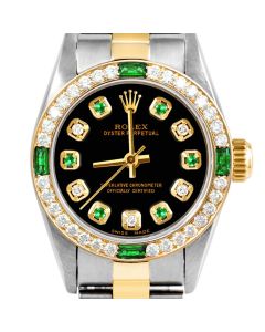 Rolex Oyster Perpetual 24mm Two Tone 6700-TT-BLK-ADE-4EMD-OYS