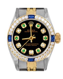 Rolex Oyster Perpetual 24mm Two Tone 6700-TT-BLK-ADE-4SPH-JBL