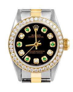 Rolex Oyster Perpetual 24mm Two Tone 6700-TT-BLK-ADE-BDS-OYS