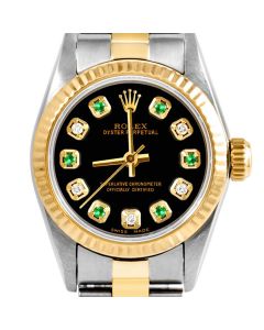Rolex Oyster Perpetual 24mm Two Tone 6700-TT-BLK-ADE-FLT-OYS