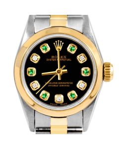 Rolex Oyster Perpetual 24mm Two Tone 6700-TT-BLK-ADE-SMT-OYS