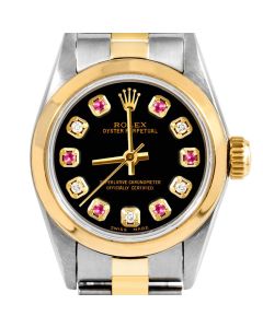 Rolex Oyster Perpetual 24mm Two Tone 6700-TT-BLK-ADR-SMT-OYS