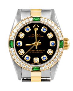 Rolex Oyster Perpetual 24mm Two Tone 6700-TT-BLK-ADS-4EMD-OYS