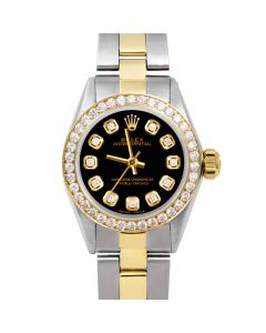 Rolex Oyster Perpetual 24mm Two Tone 6700-TT-BLK-DIA-AM-BDS-OYS-FD
