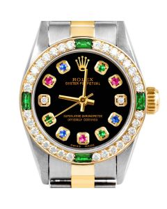 Rolex Oyster Perpetual 24mm Two Tone 6700-TT-BLK-ERDS-4EMD-OYS