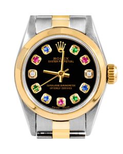 Rolex Oyster Perpetual 24mm Two Tone 6700-TT-BLK-ERDS-SMT-OYS