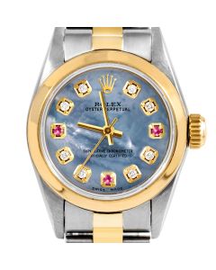 Rolex Oyster Perpetual 24mm Two Tone 6700-TT-BLMOP-8D3R-SMT-OYS