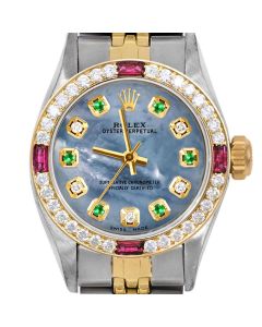 Rolex Oyster Perpetual 24mm Two Tone 6700-TT-BLMOP-ADE-4RBY-JBL