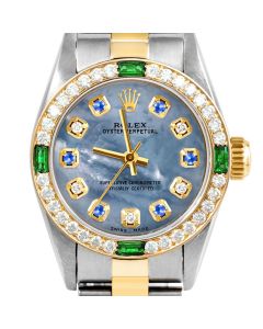 Rolex Oyster Perpetual 24mm Two Tone 6700-TT-BLMOP-ADS-4EMD-OYS
