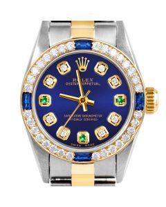 Rolex Oyster Perpetual 24mm Two Tone 6700-TT-BLU-8D3E-4SPH-OYS