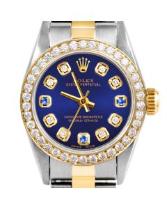 Rolex Oyster Perpetual 24mm Two Tone 6700-TT-BLU-8D3S-BDS-OYS