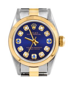 Rolex Oyster Perpetual 24mm Two Tone 6700-TT-BLU-8D3S-SMT-OYS