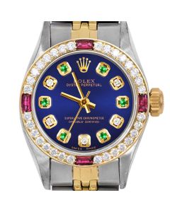 Rolex Oyster Perpetual 24mm Two Tone 6700-TT-BLU-ADE-4RBY-JBL