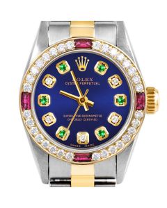 Rolex Oyster Perpetual 24mm Two Tone 6700-TT-BLU-ADE-4RBY-OYS