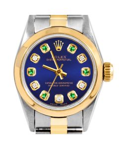 Rolex Oyster Perpetual 24mm Two Tone 6700-TT-BLU-ADE-SMT-OYS