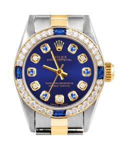 Rolex Oyster Perpetual 24mm Two Tone 6700-TT-BLU-ADS-4SPH-OYS
