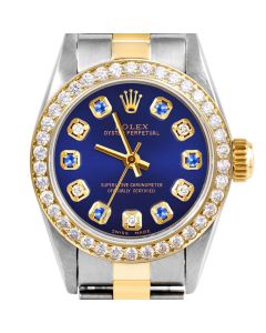 Rolex Oyster Perpetual 24mm Two Tone 6700-TT-BLU-ADS-BDS-OYS