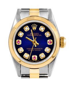 Rolex Oyster Perpetual 24mm Two Tone 6700-TT-BLV-8D3R-SMT-OYS