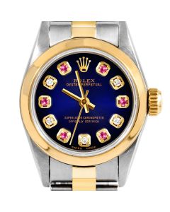Rolex Oyster Perpetual 24mm Two Tone 6700-TT-BLV-ADR-SMT-OYS