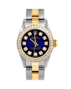 Rolex Oyster Perpetual 24 mm Two Tone 6700-TT-BLV-DIA-AM-BDS-OYS