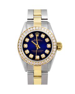 Rolex Oyster Perpetual 24mm Two Tone 6700-TT-BLV-DIA-AM-BDS-OYS-FD