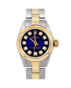 Rolex Oyster Perpetual 24mm Two Tone 6700-TT-BLV-DIA-AM-SMT-OYS-FD