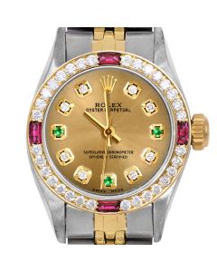 Rolex Oyster Perpetual 24mm Two Tone 6700-TT-CHM-8D3E-4RBY-JBL