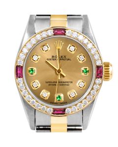 Rolex Oyster Perpetual 24mm Two Tone 6700-TT-CHM-8D3E-4RBY-OYS