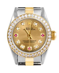 Rolex Oyster Perpetual 24mm Two Tone 6700-TT-CHM-8D3R-BDS-OYS