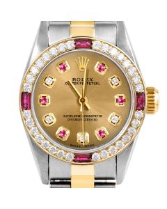 Rolex Oyster Perpetual 24mm Two Tone 6700-TT-CHM-ADR-4RBY-OYS
