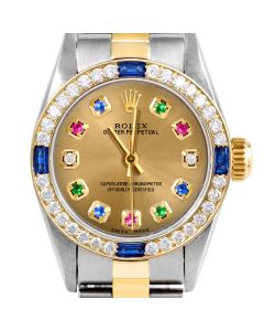 Rolex Oyster Perpetual 24mm Two Tone 6700-TT-CHM-ERDS-4SPH-OYS