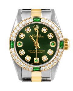 Rolex Oyster Perpetual 24mm Two Tone 6700-TT-GRN-8D3E-4EMD-OYS
