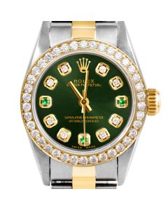 Rolex Oyster Perpetual 24mm Two Tone 6700-TT-GRN-8D3E-BDS-OYS