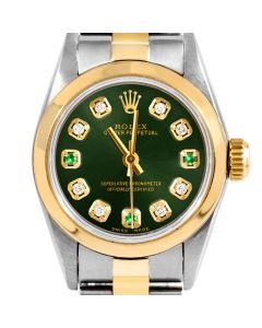 Rolex Oyster Perpetual 24mm Two Tone 6700-TT-GRN-8D3E-SMT-OYS