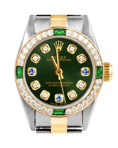 Rolex Oyster Perpetual 24mm Two Tone 6700-TT-GRN-8D3S-4EMD-OYS