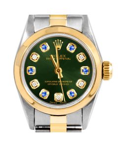 Rolex Oyster Perpetual 24mm Two Tone 6700-TT-GRN-ADS-SMT-OYS
