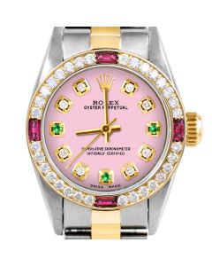 Rolex Oyster Perpetual 24mm Two Tone 6700-TT-PNK-8D3E-4RBY-OYS