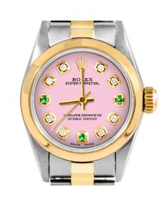 Rolex Oyster Perpetual 24mm Two Tone 6700-TT-PNK-8D3E-SMT-OYS