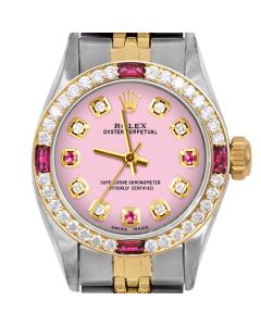 Rolex Oyster Perpetual 24mm Two Tone 6700-TT-PNK-8D3R-4RBY-JBL