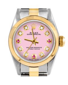 Rolex Oyster Perpetual 24mm Two Tone 6700-TT-PNK-8D3R-SMT-OYS
