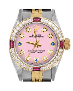 Rolex Oyster Perpetual 24mm Two Tone 6700-TT-PNK-8D3S-4RBY-JBL