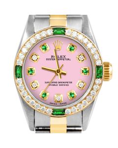 Rolex Oyster Perpetual 24mm Two Tone 6700-TT-PNK-ADE-4EMD-OYS