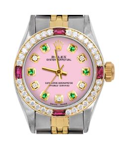 Rolex Oyster Perpetual 24mm Two Tone 6700-TT-PNK-ADE-4RBY-JBL
