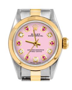 Rolex Oyster Perpetual 24mm Two Tone 6700-TT-PNK-ADR-SMT-OYS