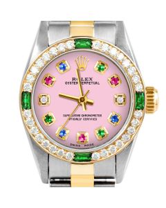 Rolex Oyster Perpetual 24mm Two Tone 6700-TT-PNK-ERDS-4EMD-OYS