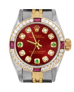 Rolex Oyster Perpetual 24mm Two Tone 6700-TT-RED-8D3E-4RBY-JBL