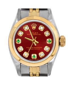 Rolex Oyster Perpetual 24mm Two Tone 6700-TT-RED-8D3E-SMT-JBL
